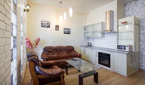 Η κουζίνα ή μικρή κουζίνα στο Апартаменты в Аркадийском дворце у моря