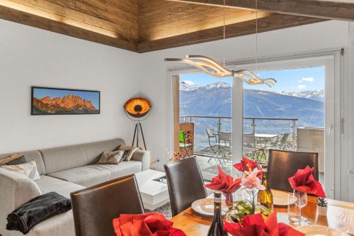 Crans-Montana 6 pers, grand appart rénové avec balcon, vue & parking