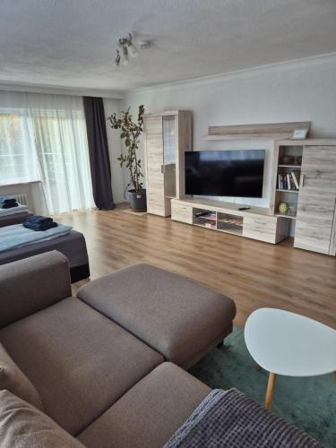 Televizorius ir (arba) pramogų centras apgyvendinimo įstaigoje Ferienwohnung Selb