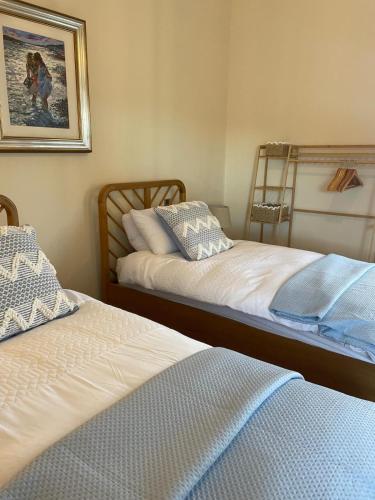 a room with two beds and a picture on the wall at High Shilford Barn in Ridingmill
