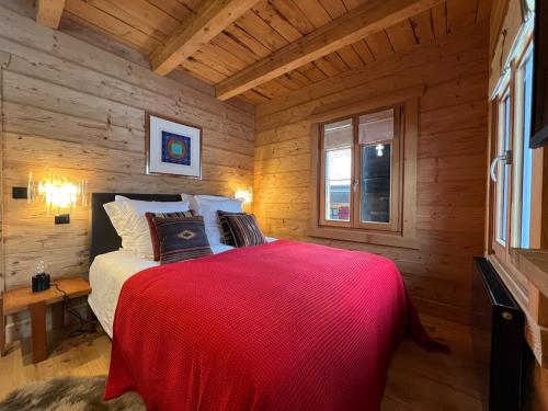 Ένα ή περισσότερα κρεβάτια σε δωμάτιο στο High-Design Chalet 6 Bedrooms of Style & Comfort - Villars Centre