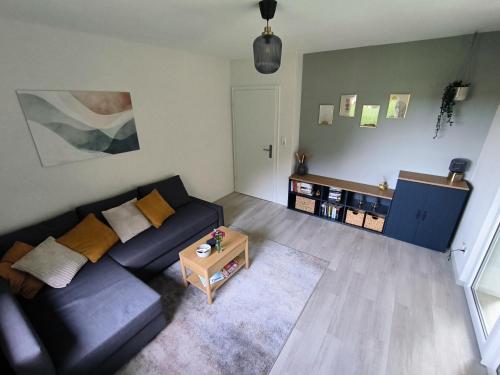 Χώρος καθιστικού στο Ferienwohnung Waldgeflüster