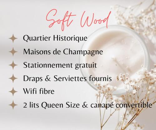 eine Flasche Nadelholz Winter Historicmalons de Kamille Wartungszuschuss in der Unterkunft Soft Wood - Duplex - Historique in Reims