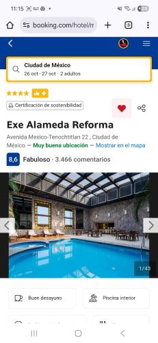 a page of a website with a swimming pool at Tello de luks in Chihuahua