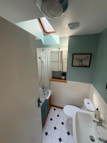 a bathroom with a toilet and a sink at Friar's Rest - Beauly Village in Beauly