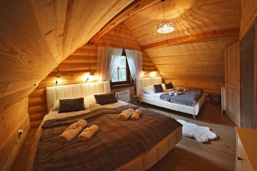 En eller flere senge i et værelse på Zrub Pod smrčinou