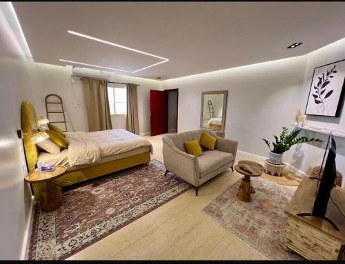 Гостиная зона в استديو النورس 4 - بطراز البوهيمي بـ دخول ذاتي