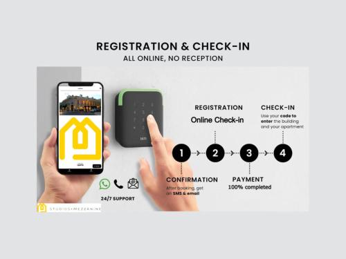 リスボンにあるスタジオズ ウィズ メザニン ルア ダ モエーダのチェックインした携帯電話を持つ手