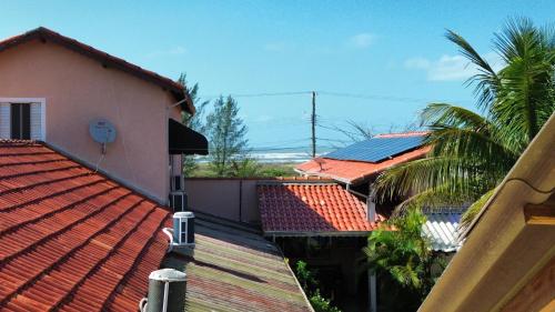 a view from the roof of a house with solar panels at Pousada Mar e Luz in Ilha Comprida