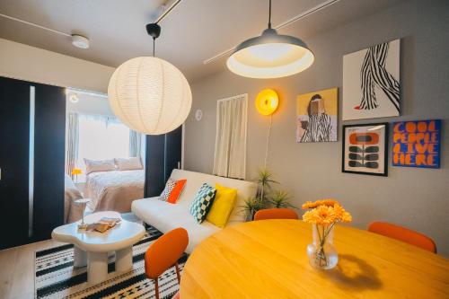 Posezení v ubytování Otter Stay Lite - Shinsakae