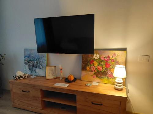 TV a/nebo společenská místnost v ubytování Apartament Kitty Centrul Istoric Craiova