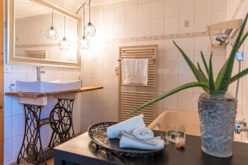 Koupelna v ubytování Stilvolle, stadtnahe Ferienwohnung mit Alpensicht