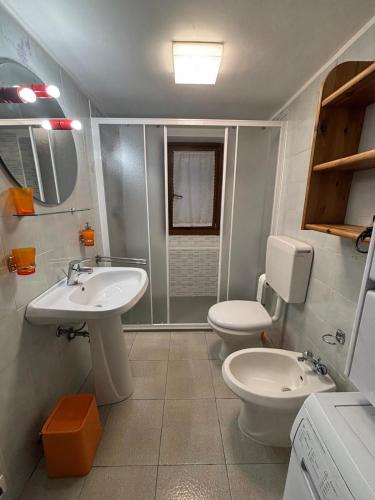 a bathroom with a toilet and a sink at Maen apartment, Valtournenche in Valtournenche