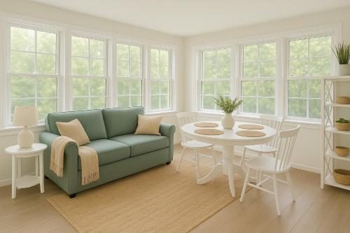 Istumisnurk majutusasutuses Barefoot Bungalow