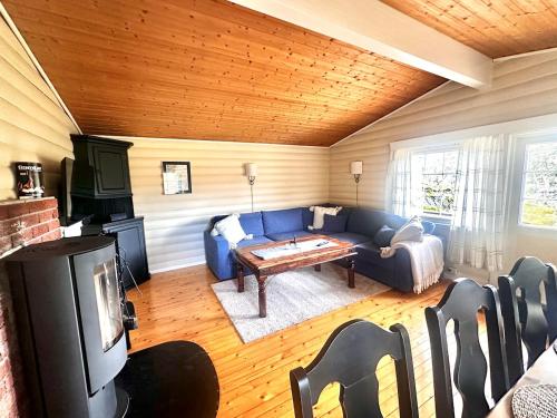 Posezení v ubytování Koselig familiehytte med peis og utsikt nær skiløyper og turterreng