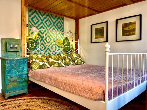 a bedroom with a bed in a room at Central Buda design flats in Budapest