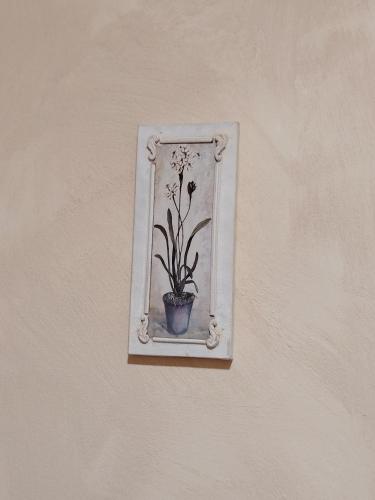 ein Bild einer Blume in einem Topf an einer Wand in der Unterkunft B&B 814 Fermo in Fermo