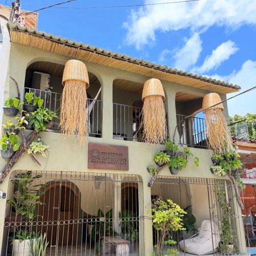 ピパにあるMatteo & Matteo Hostel Boutiqueの側面に植物が植えられた建物