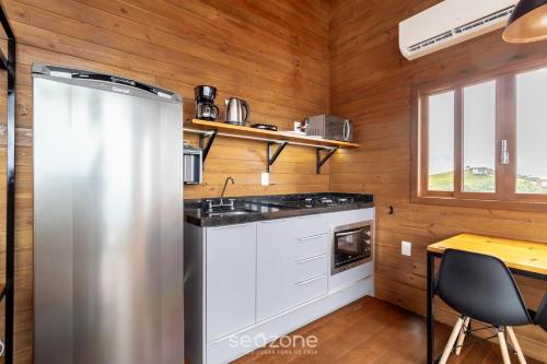 Nhà bếp/bếp nhỏ tại Cabana com Vista Serra em Anitápolis VST032