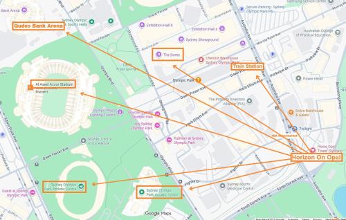 a map of the city of dublin with attractions at Horizon King-bed Lux Apt Free Parking in Sydney