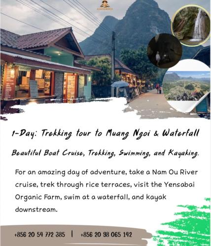 a flyer for a vacation in a village at Jungle Wonderlust Adventure Tour in Nongkhiaw