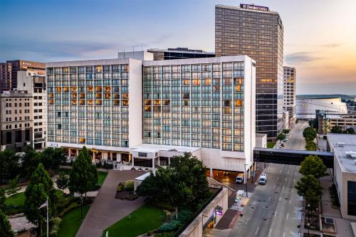 an aerial view of a large building in a city at Hyatt Regency Tulsa Downtown in Tulsa