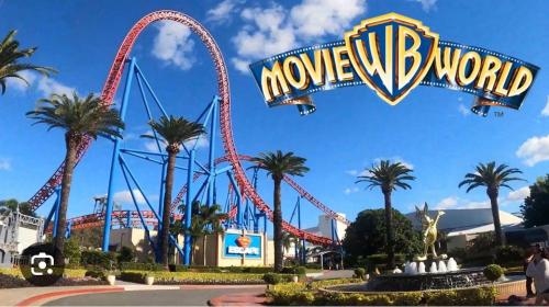 a roller coaster in the amusement park at Comfortable Home stay in Pimpama