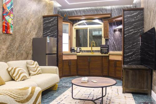 Χώρος καθιστικού στο احسان للشقق المفروشة