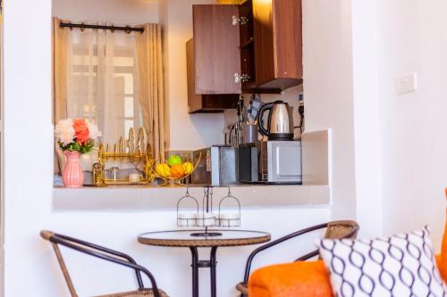 Kuchyň nebo kuchyňský kout v ubytování Hankscom apartments