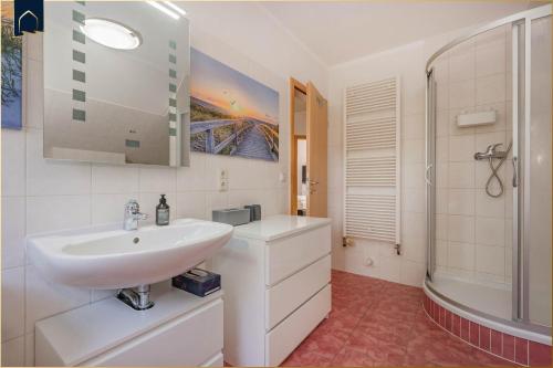 Ένα μπάνιο στο Landhaus am Krebssee