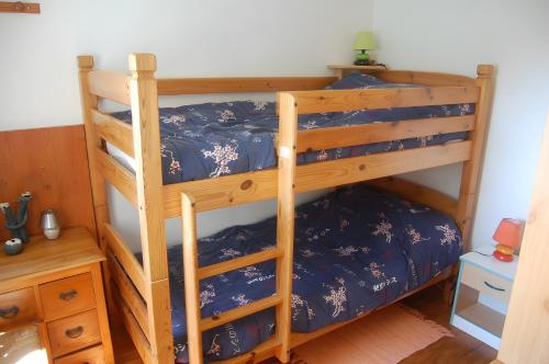 Un par de literas en una habitación en Gite Du Haut - À La Rouquette, en Saint-Privat