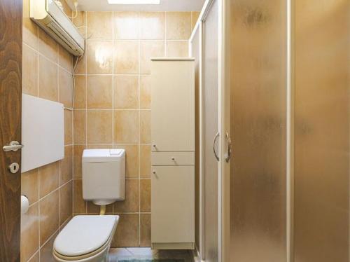 a bathroom with a toilet and a shower at IL NIDO DI MASSIMO - a due passi dal centro città in Trieste