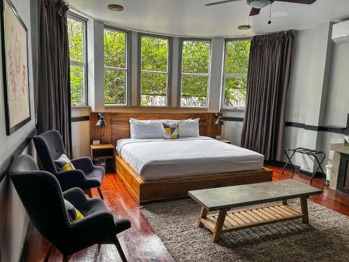 Ένα ή περισσότερα κρεβάτια σε δωμάτιο στο Viajero San José Hostel