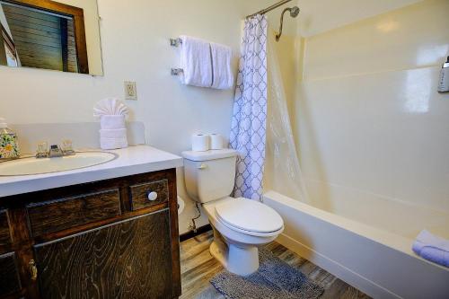 a bathroom with a toilet and a sink and a tub at The ranch house #2501 in Sugarloaf