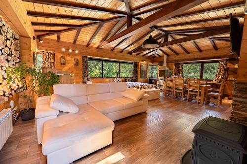 un salon avec un canapé et une table dans l'établissement Abies Alba, à Yarema residence zone