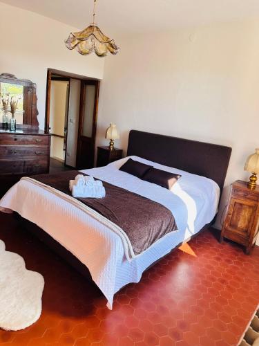 a bedroom with a large bed in a room at Giardino Toscano in Bagnone