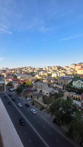 Vista general de Bakú o vistes de la ciutat des de l'apartament