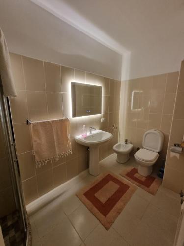 un bagno con un water e un lavandino di Perla Apartment a Shkodër