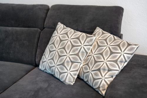 Ruang duduk di Ferienwohnung Zimmermann