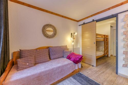 Postel nebo postele na pokoji v ubytování Appart 4 personnes pied des pistes