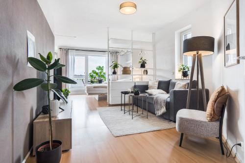 Ruhiges und modernes Zuhauseにあるシーティングエリア