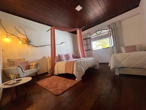 Flor de Alissah Pousada & Bistroにあるベッド