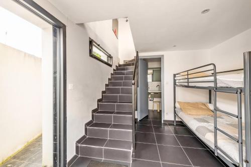 Postel nebo postele na pokoji v ubytování Studio vue mer 15m de la plage