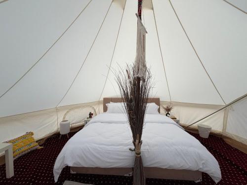 Ένα ή περισσότερα κρεβάτια σε δωμάτιο στο Saif desert camp