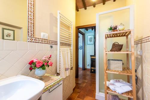 ガイオーレ・イン・キアンティにあるLa Casa Di Emmaのバスルーム(シンク、花瓶付)