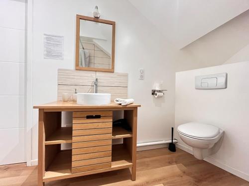 ein Badezimmer mit Waschbecken und Toilette in der Unterkunft E - Le loft in Epernay T2 au cœur du centre ville in Épernay