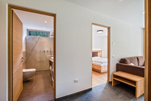 Koupelna v ubytování Bachwiesl Hof Apt Gonn