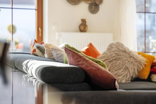 WinterlingenにあるFeriendomizil Berta Benzingenのソファ(枕付)