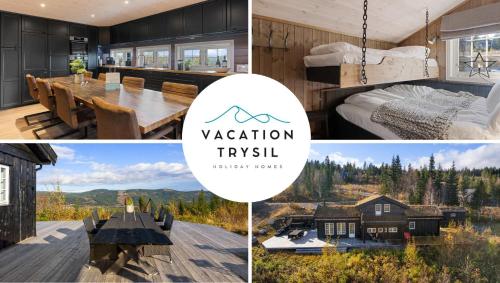 een collage van foto's van een huis met uitzicht bij Mosetra2038 by Vacationtrysil in Hovi