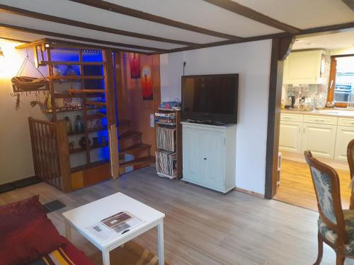 Η κουζίνα ή μικρή κουζίνα στο Ferien im Kräuterstübchen